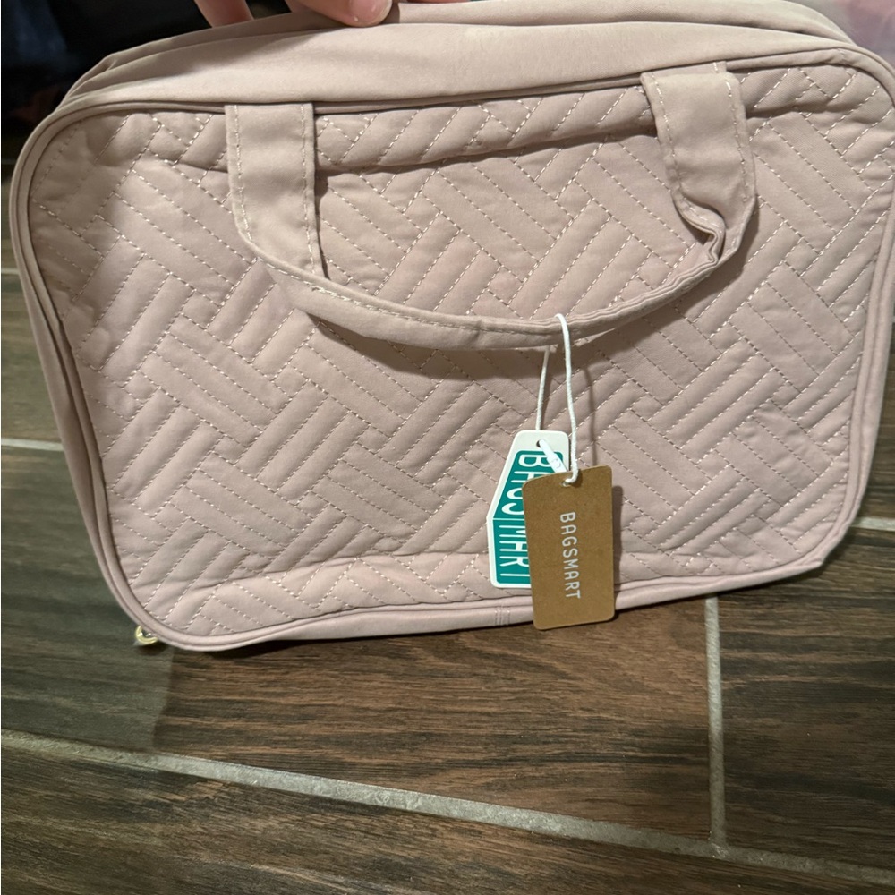 Quilted Pink Cosmetic Bag
